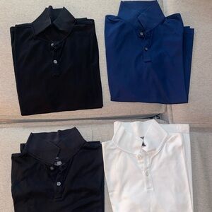 Lot of (4) - Banana Republic luxury touch polo shirts. All size large.